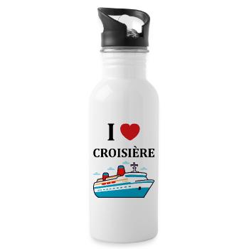 I love Croisière - Gourde avec paille intégrée - blanc - Droite