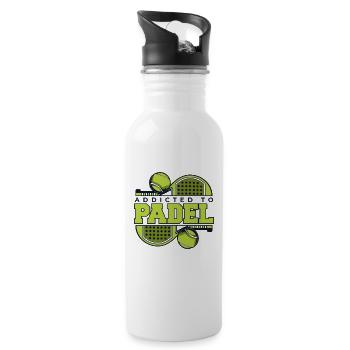Addicted To Padel Paddle Tennis Paddleball Padel - Water bottle with straw - white - Right
