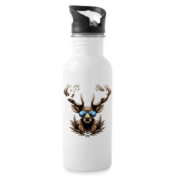 Tracht Kinder Lausbua T-Shirt Herren Trachtenshirt - Trinkflasche mit integriertem Trinkhalm - Weiß - Rechts