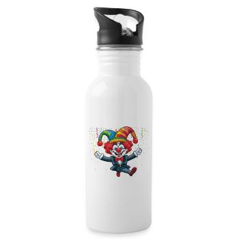Karneval Kostüm Fasching Fastnacht - Trinkflasche mit integriertem Trinkhalm - Weiß - Rechts