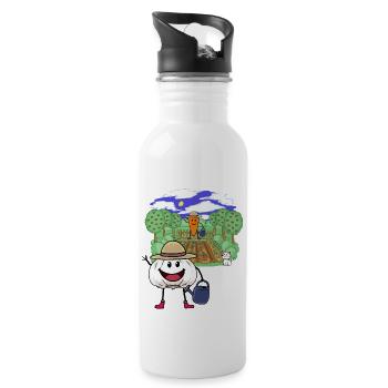 Jardinier Amateur, Jardinage, Jardin, Légume, Agriculteur, Enfant - Gourde avec paille intégrée - blanc - Droite