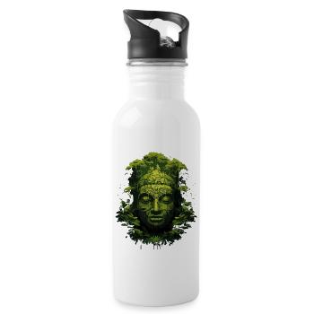 Buddhismus Yoga Buddhist Zen Meditation Buddha - Trinkflasche mit integriertem Trinkhalm - Weiß - Rechts