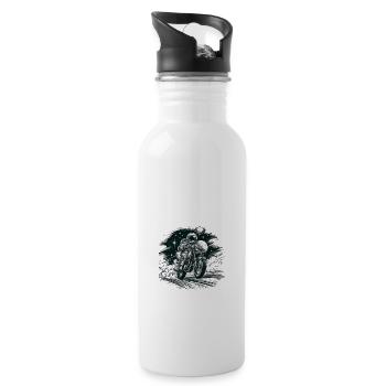 Motorcycle to the Moon: For everyone who loves their bike - Water bottle with straw - white - Right