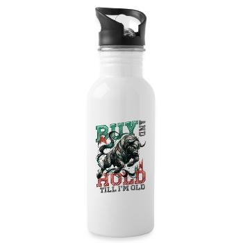 Financial Freedom Stocks Investor Stock Market - Water bottle with straw - white - Right