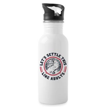 Let's Settle This Like Adults Exercise Trainer - Water bottle with straw - white - Right