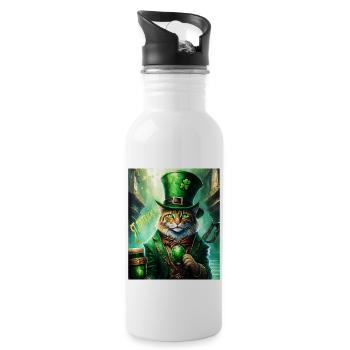 FÊTE DE LA SAINT-PATRICK CHAT BIÈRE TRÈFLE TRÈFLE - Gourde avec paille intégrée - blanc - Droite