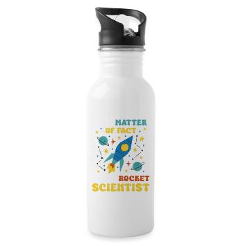 En fait, je suis un spécialiste des fusées - Gourde avec paille intégrée - blanc - Droite