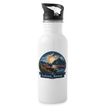 Lofoten Norvège - Gourde avec paille intégrée - blanc - Droite