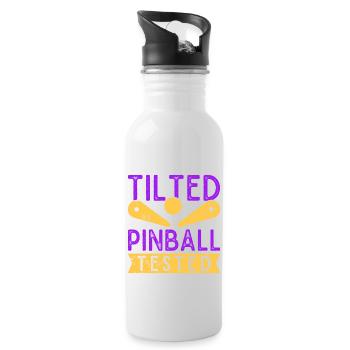 Tilted Pinball Tested Pinball Machine Arcade Game - Trinkflasche mit integriertem Trinkhalm - Weiß - Rechts