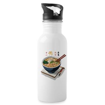 Japon Streetwear Ramen Miso Udon Délicieux Design - Gourde avec paille intégrée - blanc - Droite