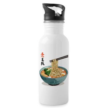 Japon Ramen Udon Design Esthétique Streetwear - Gourde avec paille intégrée - blanc - Droite