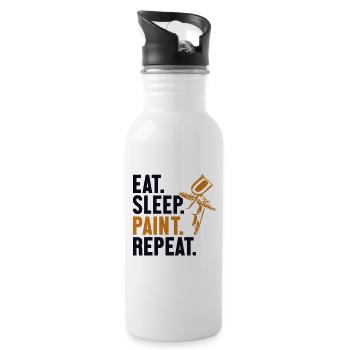 Eat Sleep Paint Repeat Vehicle Car Spray Car - Water bottle with straw - white - Right