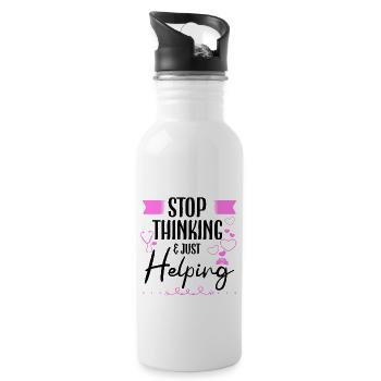 Correctional Nurse Stop Thinking Just Helping Gift - Water bottle with straw - white - Right