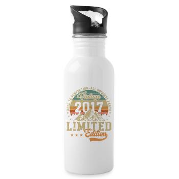 Golden Birthday Joy 2017 - Water bottle with straw - white - Right
