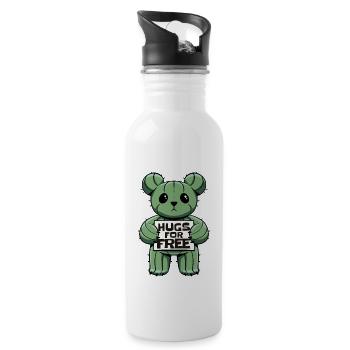 Cactus Hug Bear - Trinkflasche mit integriertem Trinkhalm - Weiß - Rechts