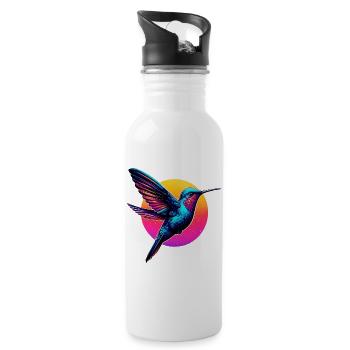 Colibri - Gourde avec paille intégrée - blanc - Droite