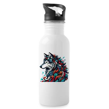 Loup - Gourde avec paille intégrée - blanc - Droite