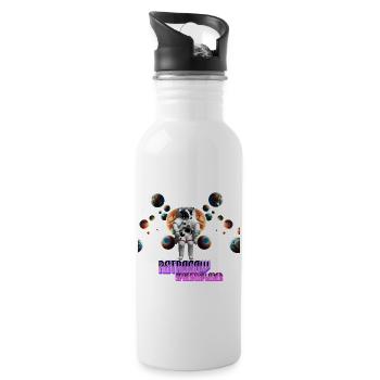 Astro Cow Cosmic style with our Astro Cow Shirt - Trinkflasche mit integriertem Trinkhalm - Weiß - Rechts