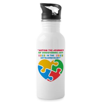 Autism - Water bottle with straw - white - Right
