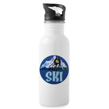 SKI - Gourde avec paille intégrée - blanc - Droite