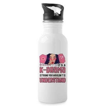 Korean Drama Enthusiast Exclusive Collection Gifts - Trinkflasche mit integriertem Trinkhalm - Weiß - Rechts