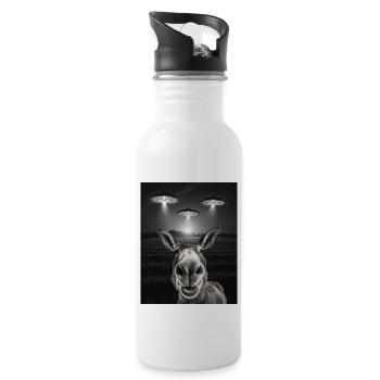 Funny ass selfie in front of UFOs Asses UFO - Water bottle with straw - white - Right