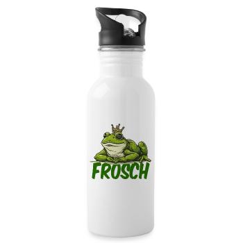 Froschkostüm Frosch Kostüm Karneval Ich bin Ein - Trinkflasche mit integriertem Trinkhalm - Weiß - Rechts