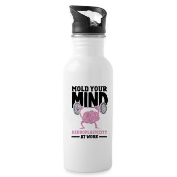 Unlock Your Brain's Potential Neuroplasticity - Trinkflasche mit integriertem Trinkhalm - Weiß - Rechts