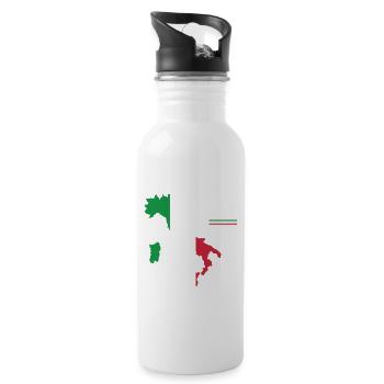 Lombardy Italy Lombardei Landkarte Region Italien - Trinkflasche mit integriertem Trinkhalm - Weiß - Rechts