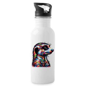 Meerkat - Water bottle with straw - white - Right
