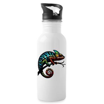 Caméléon - Gourde avec paille intégrée - blanc - Droite