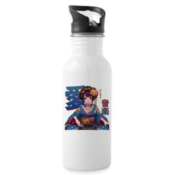 Geisha DJ - Water bottle with straw - white - Right