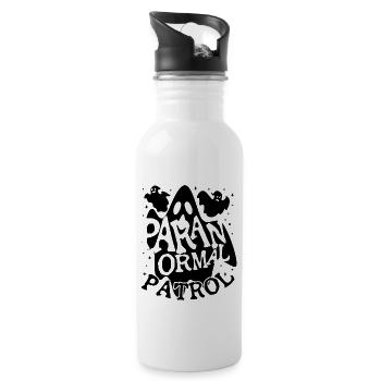 Professional Ghost Hunter Funny Paranormal Patrol - Water bottle with straw - white - Right