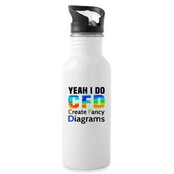 Yes, I make CFD funny Fluid Dynamics Engineer - Water bottle with straw - white - Right