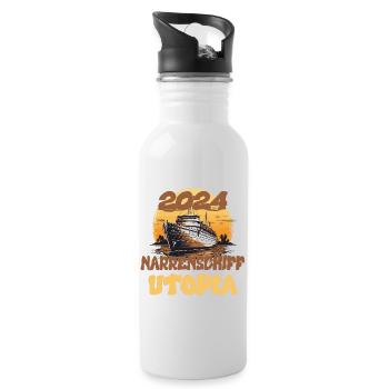 Ship of Fools Utopia, Quote - Water bottle with straw - white - Right