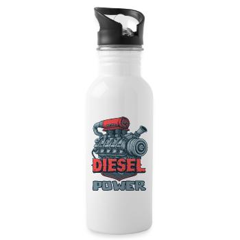 Puissance des moteurs diesel - Gourde avec paille intégrée - blanc - Droite