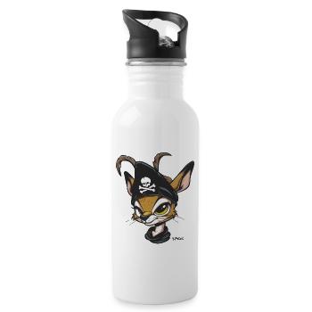 Gazelle Deer Pirate - Water bottle with straw - white - Right