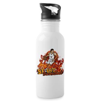 Beast Basketball - Water bottle with straw - white - Right