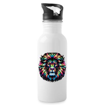 Lion - Gourde avec paille intégrée - blanc - Droite