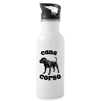 Cane Corso - Trinkflasche mit integriertem Trinkhalm - Weiß - Rechts