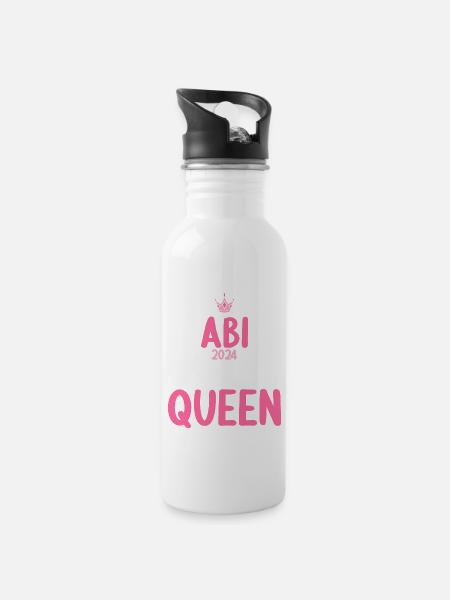 Abitur Junge Mädchen Abi Abitur 2024 - Trinkflasche mit integriertem Trinkhalm - Weiß