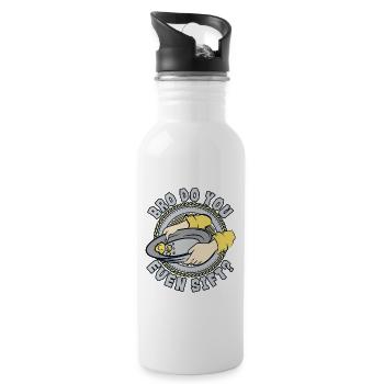 Bro Do You Even Sift Prospecting Miner Gold - Water bottle with straw - white - Right