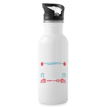 Cuisson Jeu de mots Cuire Cuisinier Chef Boulanger - Gourde avec paille intégrée - blanc - Droite
