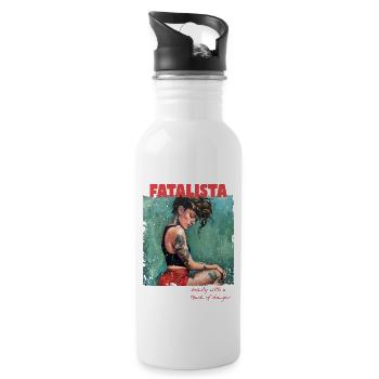 Femme Fatal Fatalista Beauty with a Touch Danger - Trinkflasche mit integriertem Trinkhalm - Weiß - Rechts