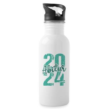 Abitur Junge Mädchen Abi Abitur 2024 - Trinkflasche mit integriertem Trinkhalm - Weiß - Rechts