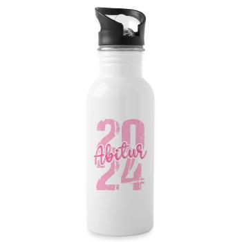 Abitur Junge Mädchen Abi Abitur 2024 - Trinkflasche mit integriertem Trinkhalm - Weiß - Rechts