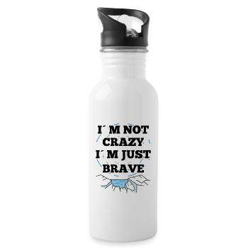 Ice Bath Not Crazy I ́m Just Brave Gift Idea - Water bottle with straw - white - Right
