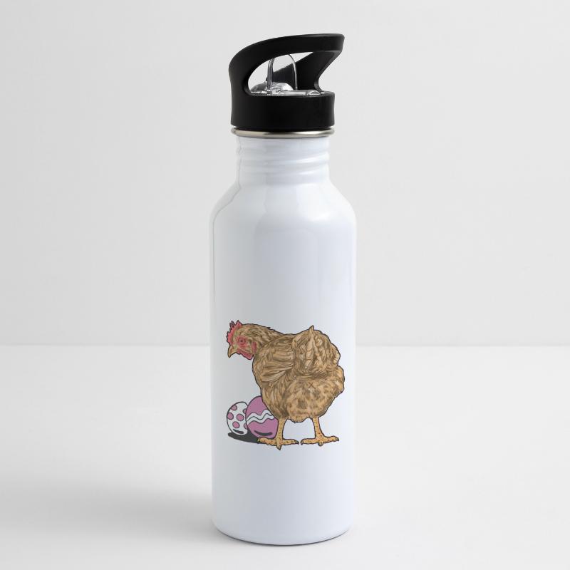 Chicken, Poultry, Poultry, Eggs, Egg, Easter, Easter Egg Water bottle with straw