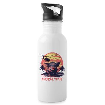 Cochon de l’apocalypse - Gourde avec paille intégrée - blanc - Droite