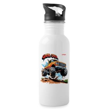 Gaming - Game Over Gamer Monster Truck - Trinkflasche mit integriertem Trinkhalm - Weiß - Rechts